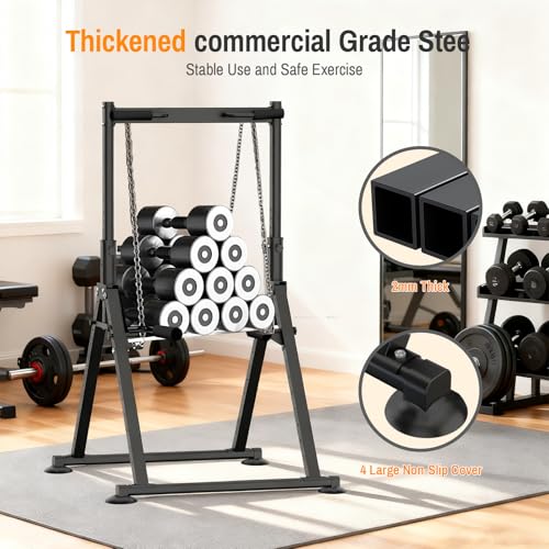 Foldable Power Tower Dip Station Pull Up Bar, Multifunction Triangular Structure Pull Up Station Home Gym Strength Trainin...