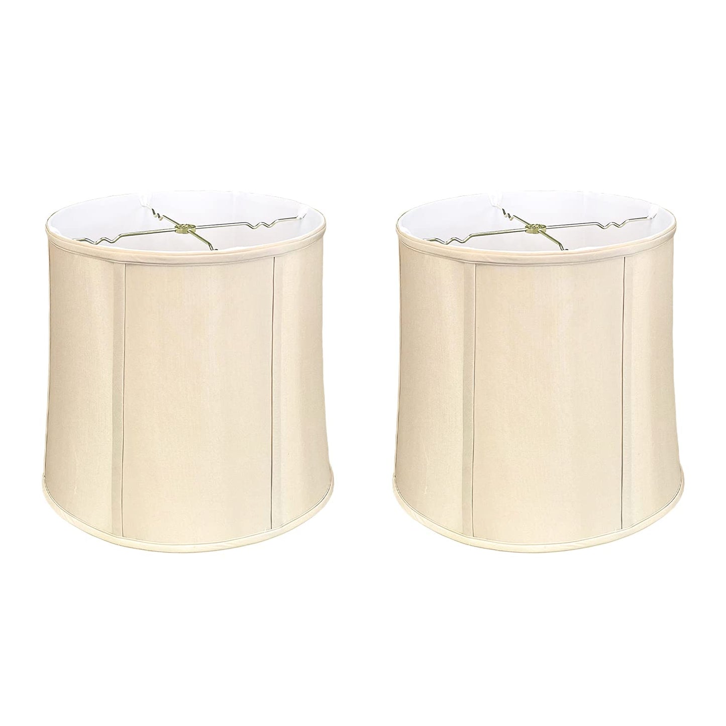 Royal Designs, Inc. Drum Lamp Shade, Faux Silk, 11 x 13 x 11, Beige, Model BS-719-13BG-2, 2-Pack