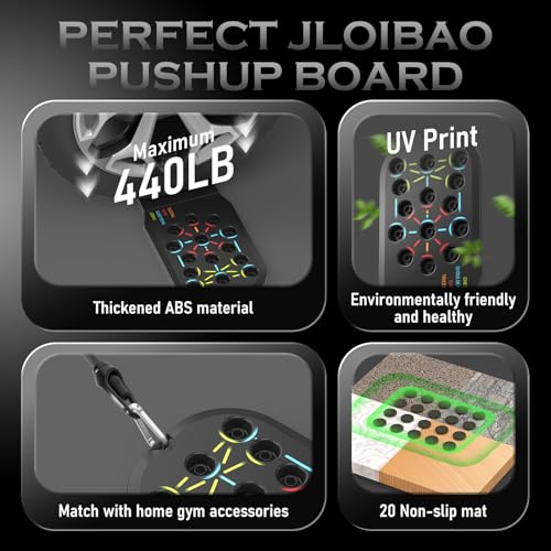 JLoibao Push Up Board Fitness, Workout Home Gym Equipment, 20 in 1 Exercise Pushup Bar Handles for Floor, Strength Trainin...