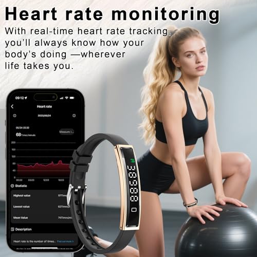 Efolen Smart Bracelet for Women,Ultralight Fitness Tracker Smart Wristband with Heart Rate/Blood Oxygen/Sleep Monitor/Pedo...