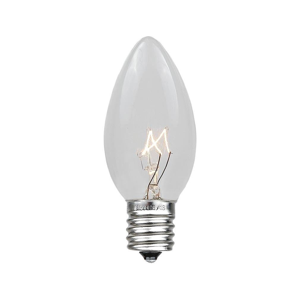 Novelty Lights C9 Outdoor Christmas Bulbs, Clear Glass, E17/C9 Base, 7 Watt, 5 Pack