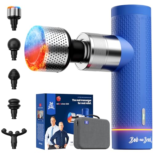 BOB AND BRAD A7 Pro Massage Gun with Heat & Cold Therapy for Back Pain & Recovery - 11mm Deep Tissue, Portable Quiet Handh...