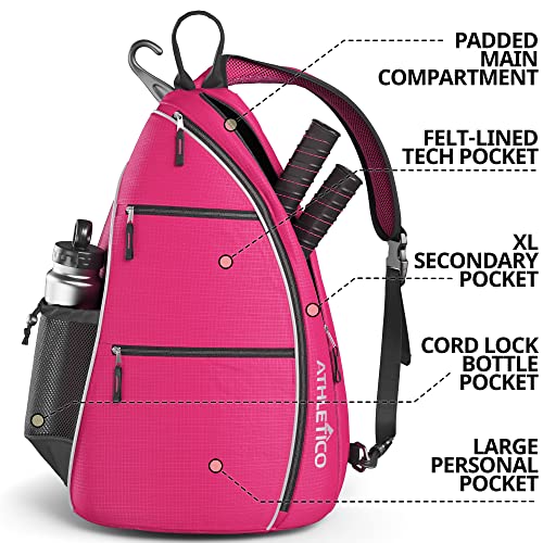 Athletico Sling Bag - Crossbody Backpack for Pickleball, Tennis, Racketball, and Travel for Men and Women