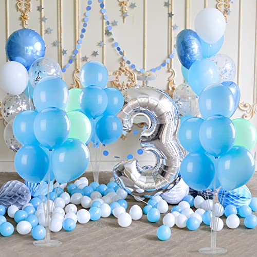 Voircoloria 4 Sets Balloon Stand Kits, Balloon Sticks Holder with Base for Table Graduation Birthday Baby Shower Gender Re...