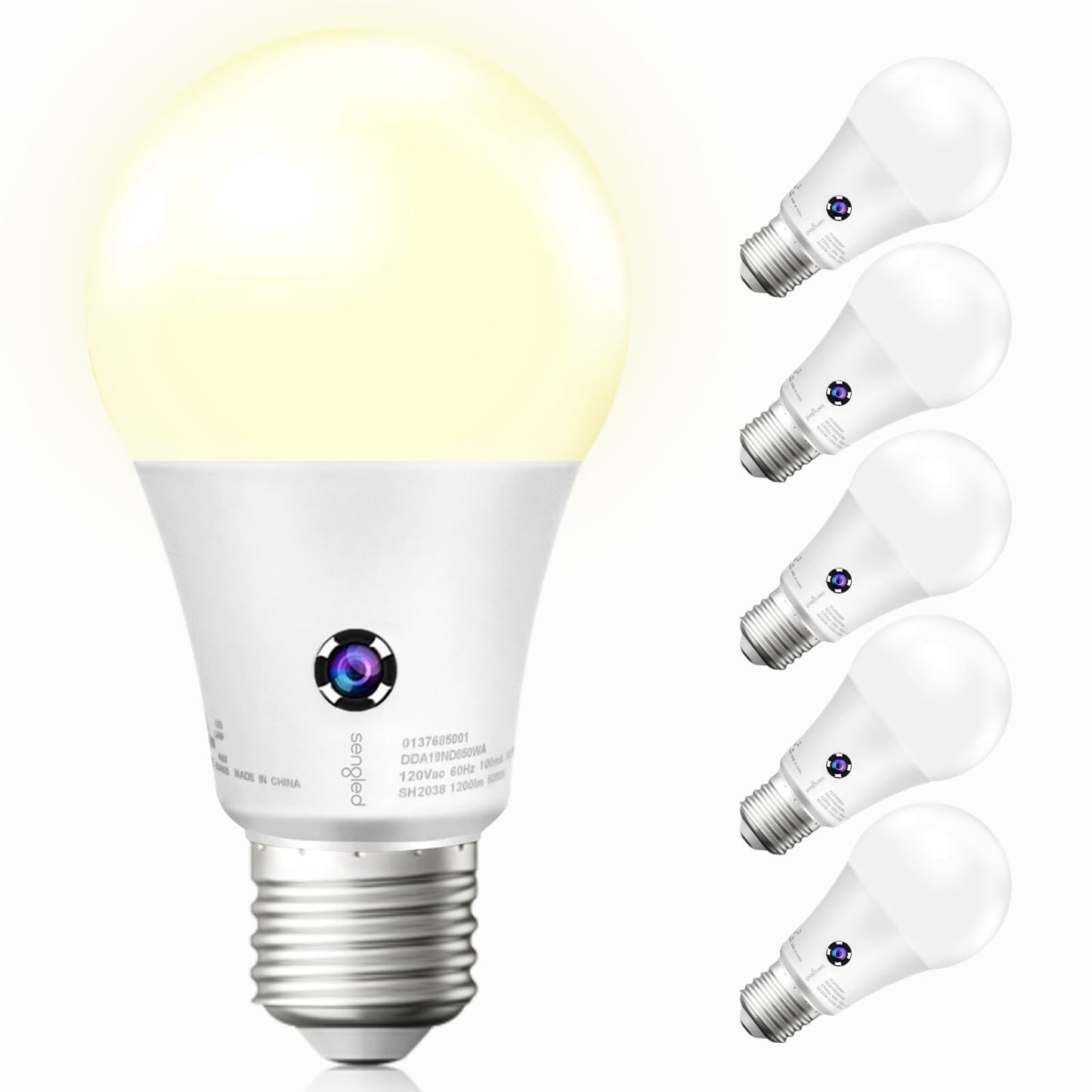 Sengled A19 LED Light Bulbs, 10.5W (75W Eqv.), 1200 Lumens, Warm White, E26 Base, Pack of 6, Model