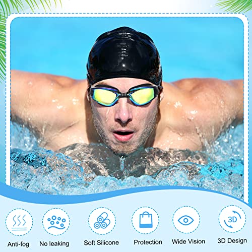 Fabbay 6 Pack Swim Goggles for Adult Anti Fog Swimming Glasses No Leaking Full Protection Pool Goggles for Women Men Youth
