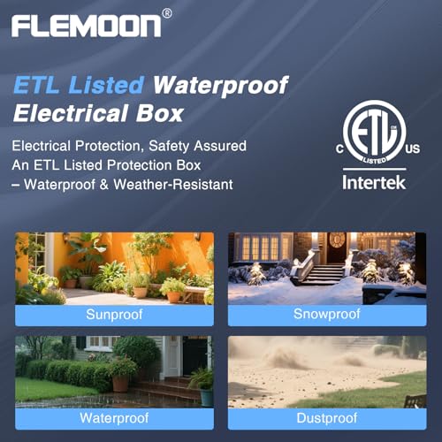 Flemoon [3 Pack] Outdoor Extension Cord Safety Cover with Waterproof Seal, Weatherproof Electrical Connection Box to Prote...