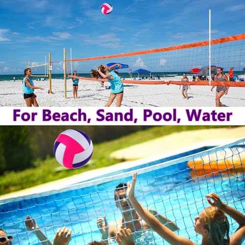 HYPGARD 6 Pack Volleyballs Official Size 5, Waterproof Soft Bulk Recreational Volley Balls with Pump and Net Bag for Indoo...