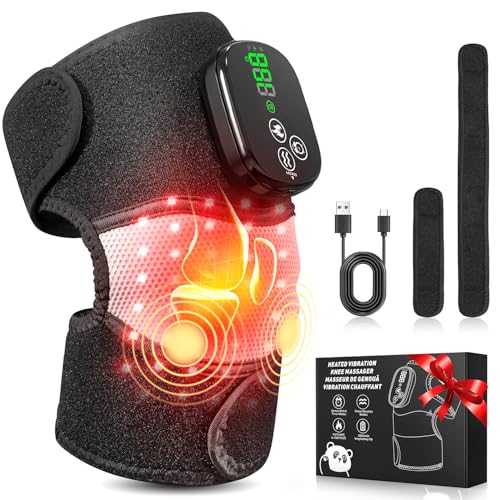 VIYACHY Knee Massager with Heat & Vibration, Heated Knee Brace for Relaxation, Cordless Electric Heating Pad for Knee, Elb...