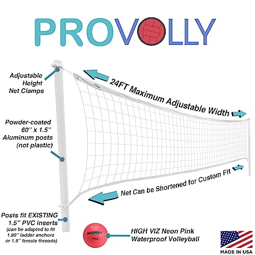 DUNNRITE Products ProVolly Retrofit Pool Volleyball Kit