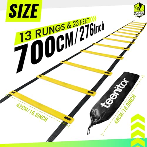 Teenitor Agility Ladder Speed Ladder Training Ladder for Soccer, Speed, Football Fitness Feet Training Carry Bag Agility T...