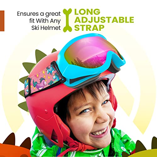 OutdoorMaster Kids Ski Goggles - Helmet Compatible Snow Goggles for Boys & Girls with 100% UV Protection
