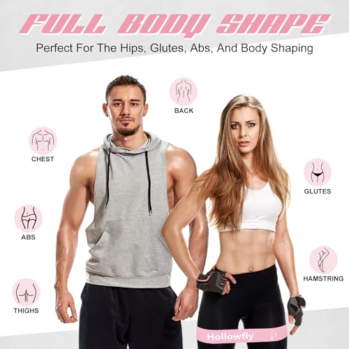 Hollowfly 12 Pcs Latex Resistance Loop Exercise Bands for Booty Workout Stretch Exercise Bands Non Slip for Legs Squat Res...