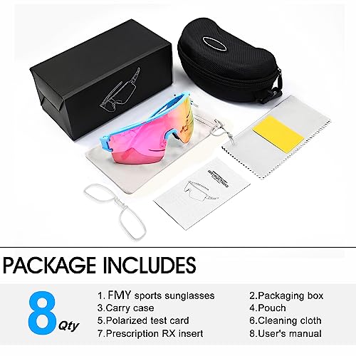 FMY Polarized Cycling Glasses Sports Sunglasses,UV400 Protection Eyewear Baseball Running Fishing for Men Women Youth