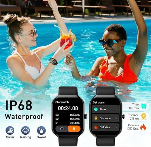 Smart Watch(Answer/Make Call), 1.96" HD Smartwatch for Men Women, 2025 Fitness Activity Tracker with Heart Rate/Sleep Moni...