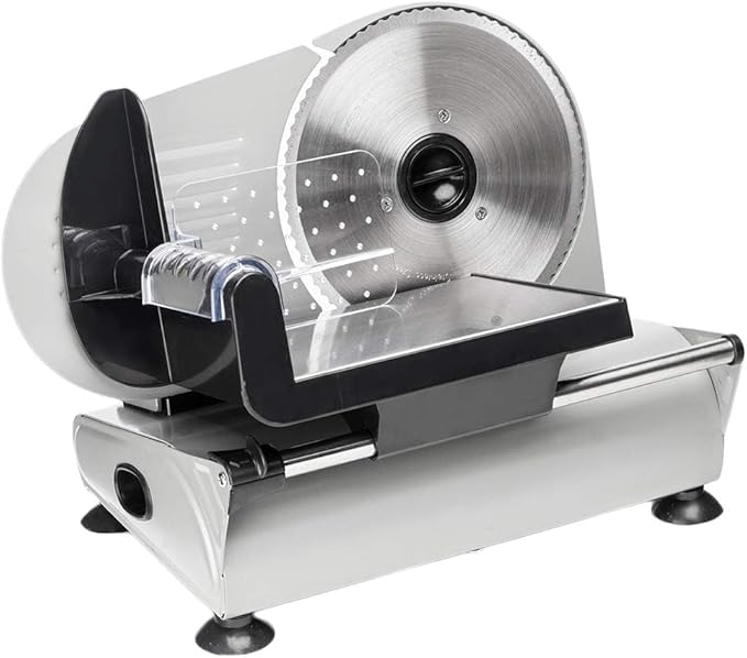 ROVSUN Meat Slicer, 7.5 inch 150W Electric Deli Slicer Machine with Stainless Steel Blade, Frozen Food Slicer with Adjustable Thickness(0-15mm), Easy to Clean for Meat, Cheese, Bread