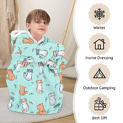 Zando Blanket Hoodie Wearable Blanket Kids and Adult Gift Comfy Blanket Hoodie Oversized Sweatshirt Sherpa Fleece