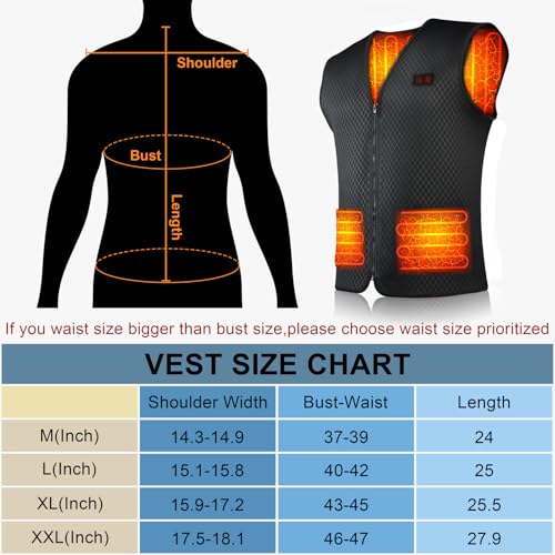 TZLLMFU Heated Vest for Men Women - Heating Vest with Battery, Dual-Control Heated Clothing for Cycling Hunting Hiking