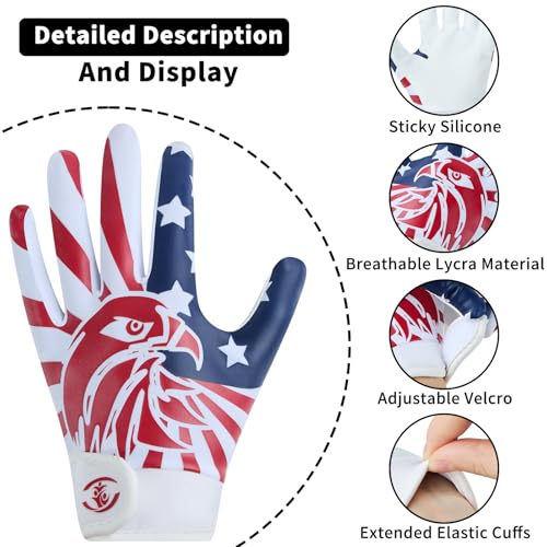 WATSAVPUP Youth Football Gloves, Children's Silicone Grips, Sports Receiver Gloves with Super Strong Capabilities, Enhanci...