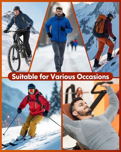 CL convallaria 2 Pack Thermal Underwear for Men Long Johns Fleece Lined Base Layer Set Winter Bottom Top 2XS-6XL