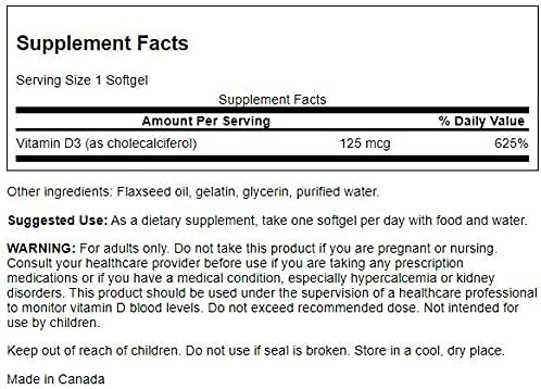 Swanson Vitamin D3 - Vitamin Supplement Promoting Bone Health & Immune System Support - Natural Support for Calcium Distribution & Absorption - (250 Softgels) (3 Pack)