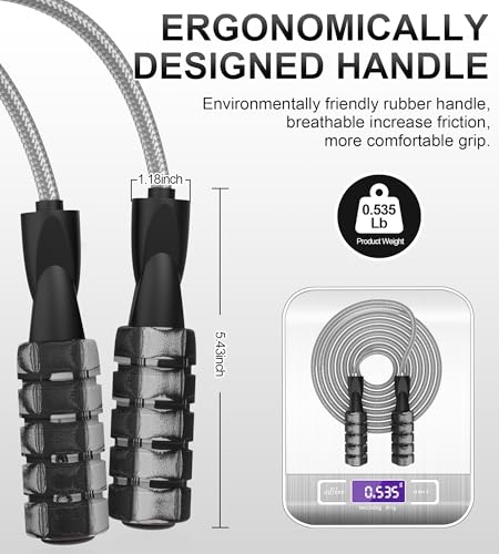 CRHOEIQ Jump Rope for Women Men, Fitness Jumprope for Women Workout, Adjustable Adult Exercise Skipping Rope
