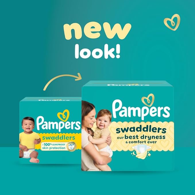 Pampers Swaddlers Diapers, Size 3 (13-26 lbs), 136 Count, Absorbent, Keeps Baby Dry and Comfortable, Skin Safe Disposable Baby Diaper (Packaging May Vary)
