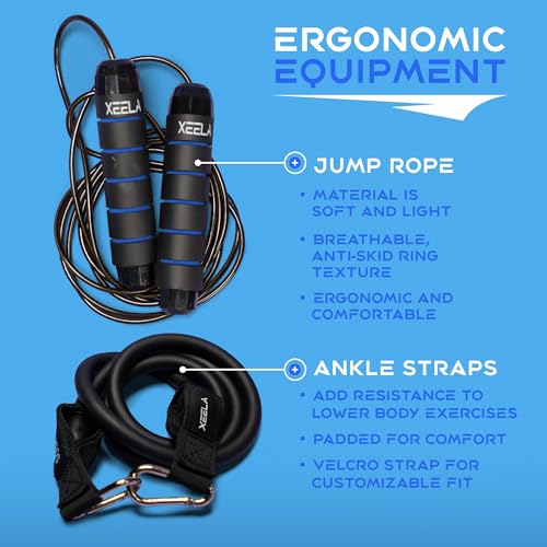 Xeela Full Body At Home Workout Equipment with 3-Month Digital Guide Included, Quality Portable Fitness Equipment with Jum...