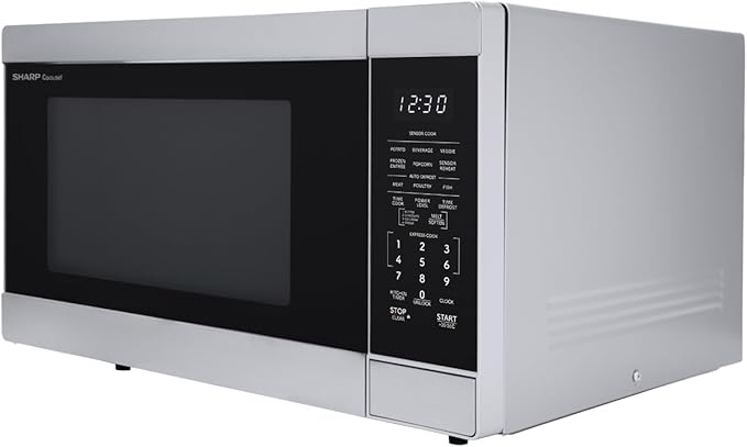 SHARP Countertop Microwave Oven with Removable 13.6" Carousel Turntable, 1100 Watt, 1.6 Cubic Feet, Stainless Steel