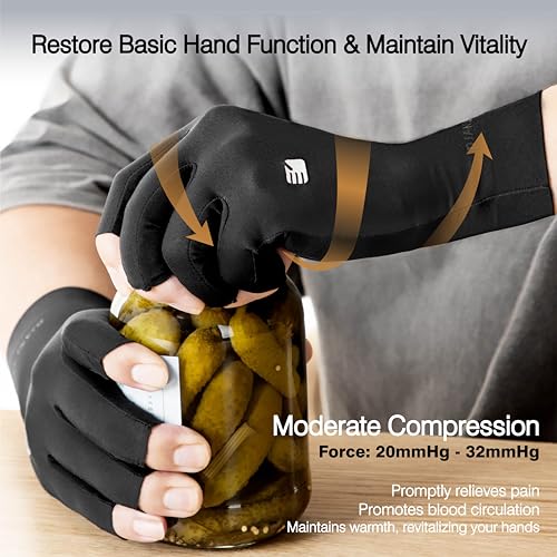 INZILOTEX Arthritis Compression Gloves, Super Soft and Seamless Arthritis Gloves for Carpal Tunnel Pain Relief Gloves