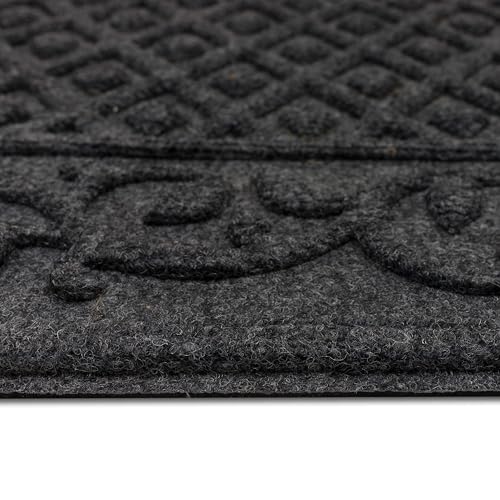 Mohawk Home Garden Vine Impressions Casual Floral; Geometric Gray 2' X 3' Door Mat Perfect for Porch, Garage