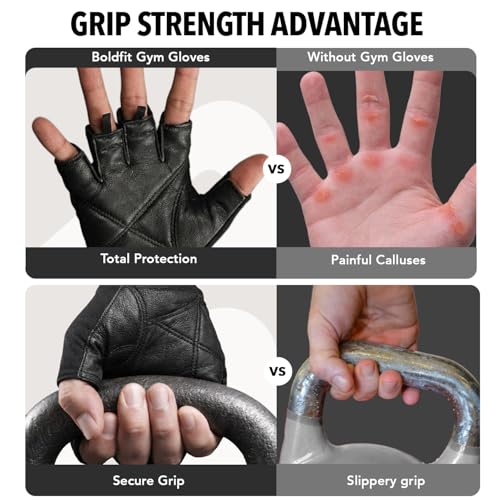 Boldfit Gym Gloves for Men & Women with Wrist Support Accessories for Weightlifting, Training, Exercise, Cycling Gloves, B...