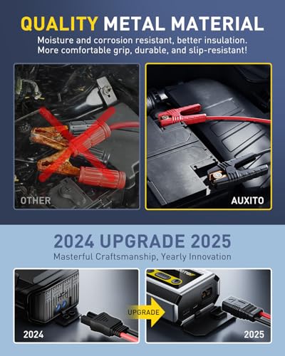 AUXITO 6000A Jump Starter, 12V Car Battery Jump Starter, Up to All Gas & 12L Diesel Engine with LED Display, Portable Jump...