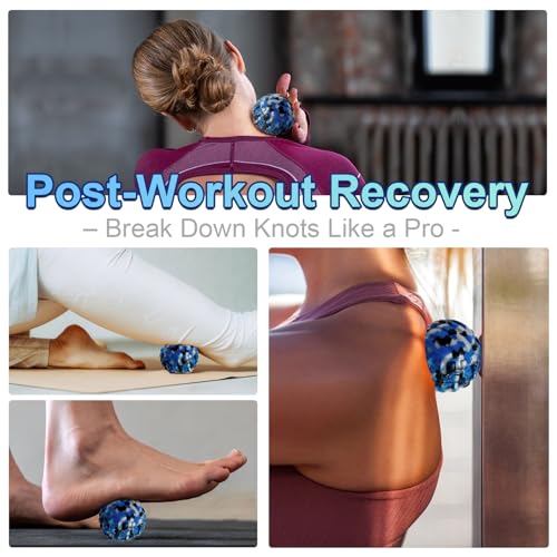Deep Tissue Massage Ball for Exercise & Recovery - SGS Certification - Targets Back, Shoulder, Legs&Feet - Relieves Muscle...