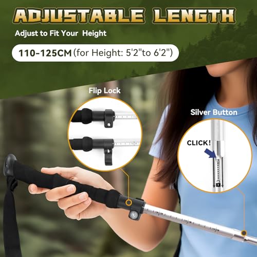 THRISTRIDE Single Collapsible Trekking Pole for Hiking - Aluminum Lightweight Hiking Stick for Women, Men & Seniors, Adjus...