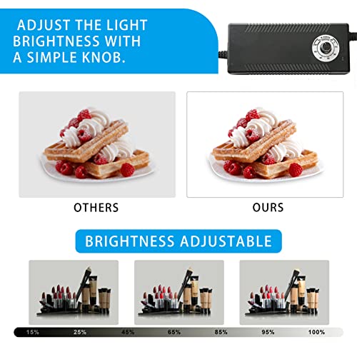 ZKEEZM Light Box Photography 24"x24" with 120LED Lights and 6 Color Backdrops Photo Box with Lights, Foldable Light Box wi...