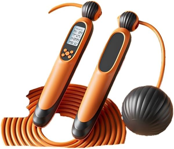 Digital Jump Rope with Counter, Weighted Ball Handles, Cordless and Corded Modes, LCD Display, Fitness Exercise