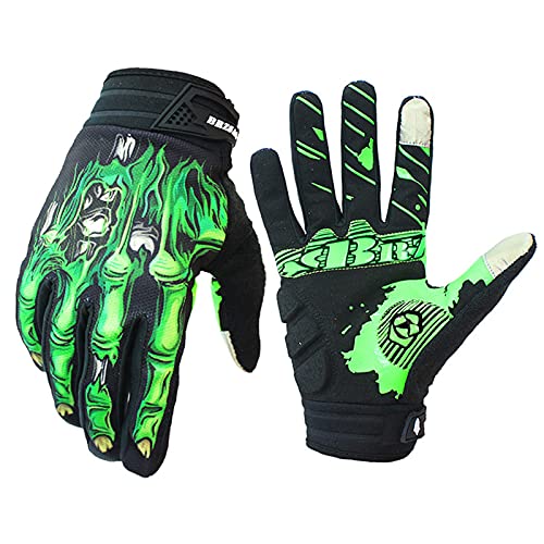 BRZSACR Skeleton Cycling Gloves Motorcycles Gloves Off-Road Vehicle MTB, Bicycle Gloves Shock Absorption Non-Slip Touch Sc...