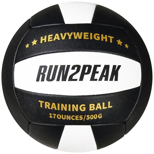 RUN2PEAK Setter Training Volleyball Official Size 5 Volleyballs Heavy Weight Ball PU Practice Volley Balls for Indoor Rebo...
