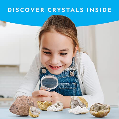 National Geographic Break Open 10 Premium Geodes – Includes Goggles & 2 Display Stands - Great STEM Science Kit, Geology G...