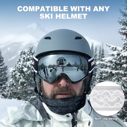 findway Ski Goggles OTG - Over Glasses Snow/Snowboard Goggles for Men, Women & Youth - 100% UV Protection