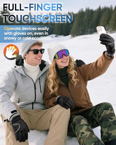 GoSkala Winter Gloves for Women Men, Waterproof and Warm, Sensitive Touch Gloves for Cycling Running Working Outdoor Activ...