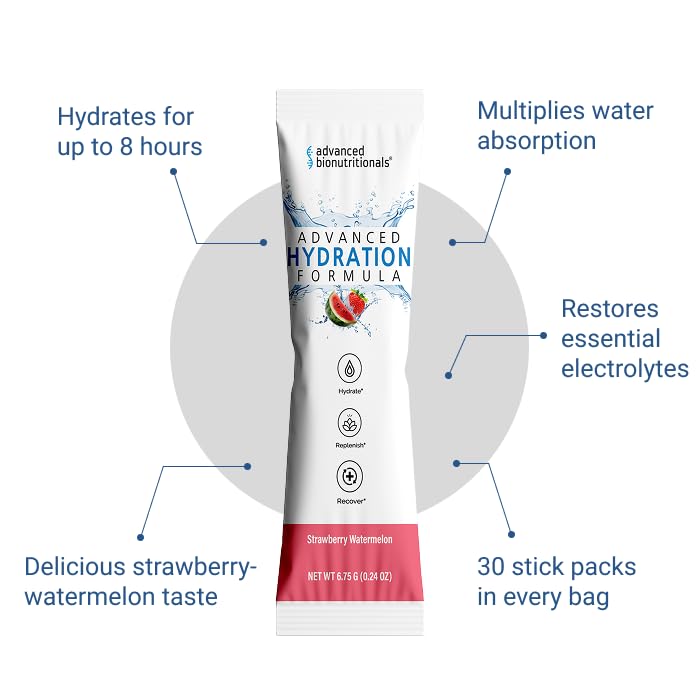 Advanced Bionutritionals Advanced Hydration Formula Electrolyte Drink Mix Powder with ElectroPrime®, L-Taurine, TyroPure™,...