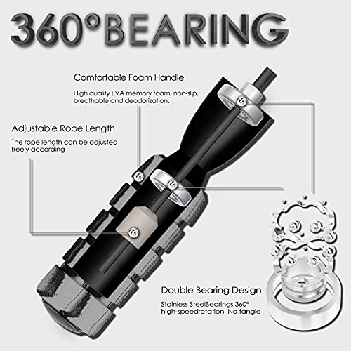 Cordless Jump Rope for Fitness with Indoor Jumping Rope Weighted Ropeless Skipping Jump Rope for Men Women Kids High-Speed...