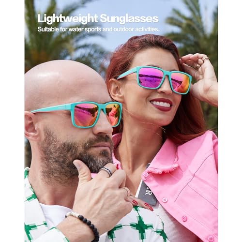 Jefoo Polarized Fishing Sunglasses for Men Women Kayaking Surfing Driving Lightweight Sports Sun Glasses UV Protection