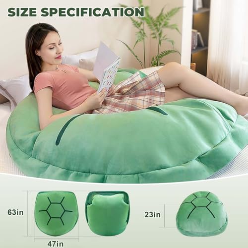 HXIDDANG 63in Multifunctional Giant Wearable Turtle Shell Pillow, Adult Wearable Big Turtle Shell Pillow Weighted Pillow, ...