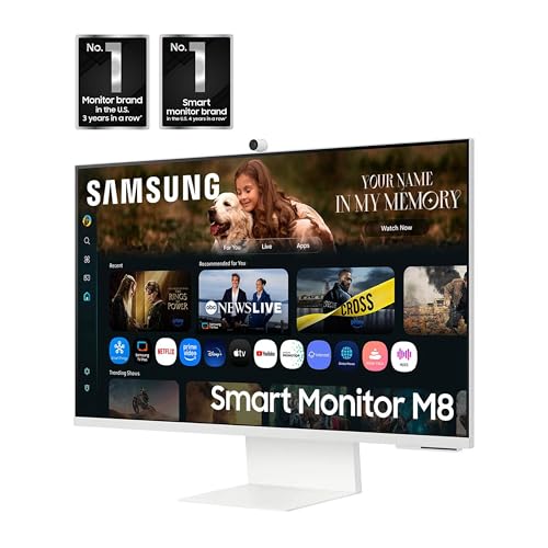 Samsung 32” Smart Monitor M8 (M80F) 4K UHD Display, Samsung Vision AI, Smart TV Apps, Gaming Hub, USB-C, HDMI and USB-A, W...