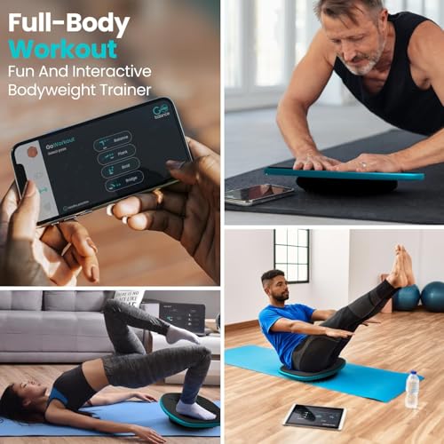 GoBalance Board - App-Enabled Balance Board. Smart Bluetooth Sensor, 12 FREE Interactive Games - Fun, Balance Training and...