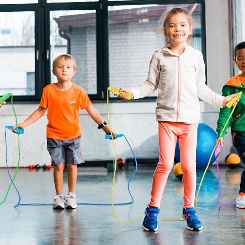 Jump Ropes for Kids, Colorful Jump Ropes for Kids Bulk, Adjustable Skipping Ropesfor Boys Girls, Tangle-Free Plastic Jumpi...