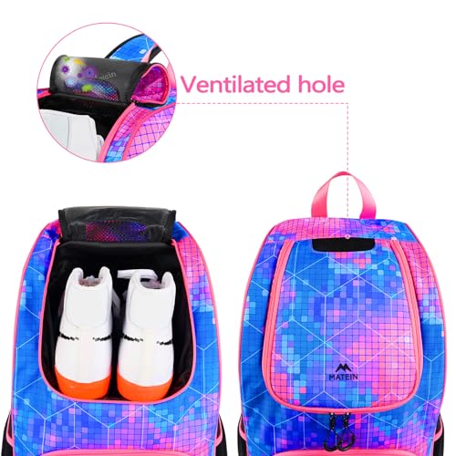 MATEIN Basketball Bag, Sturdy Soccer Bag with Ball Holder & Shoe Compartment, Large Basketball Backpack for Training Equip...
